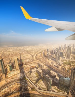 Cityscape Dubai uçak penceresinden
