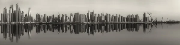 The beauty panorama of Dubai, black and white — Stock Photo, Image