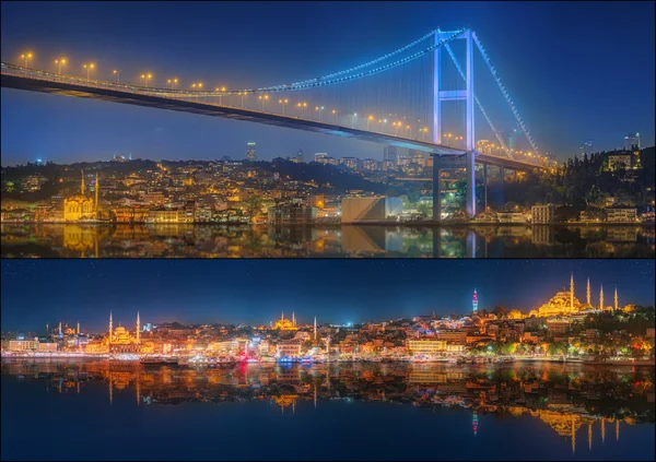 Hermosa vista del Bósforo y el paisaje urbano de Estambul — Foto de Stock