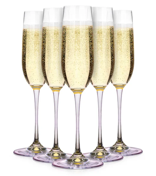 Glasses of champagne isolated on a white — Stock Photo, Image