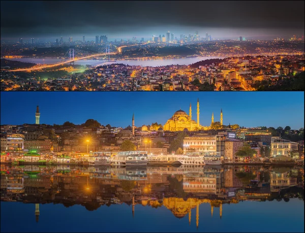 Hermosa vista del Bósforo y el paisaje urbano de Estambul — Foto de Stock