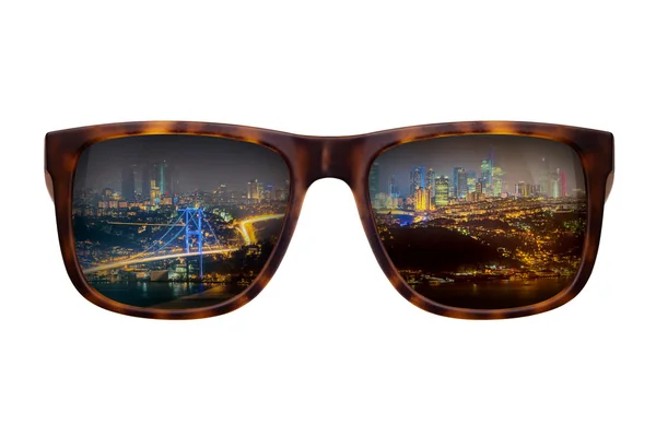 Sunglasses with beautiful panorama of Istanbul — Stock Photo, Image