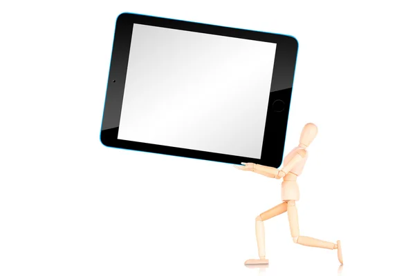 Планшетний комп'ютер з порожнім екраном ізольовано на білому тлі — стокове фото