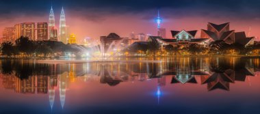 Kuala Lumpur siluetinin güzel cityscape