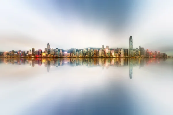 Panorama van Hong Kong en Financial district — Stockfoto