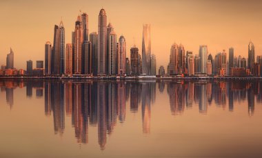 Dubai Yat Limanı güzellik Panoraması. Birleşik Arap Emirlikleri