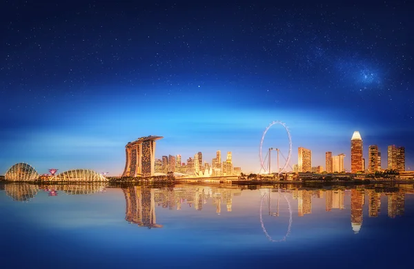 Singapur Skyline y vista de Marina Bay — Foto de Stock