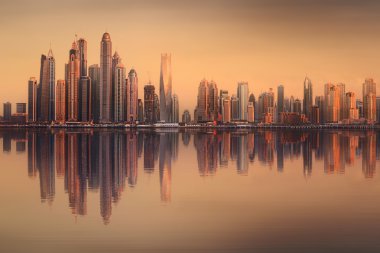 Dubai Yat Limanı güzellik Panoraması. Birleşik Arap Emirlikleri