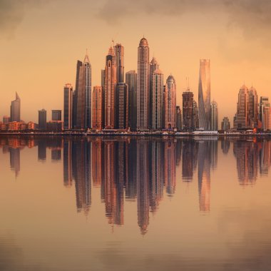 Dubai Yat Limanı güzellik Panoraması. Birleşik Arap Emirlikleri