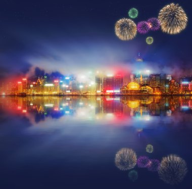 Hong Kong güzel havai fişek