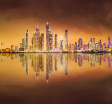 Dubai Yat Limanı güzellik Panoraması. Birleşik Arap Emirlikleri