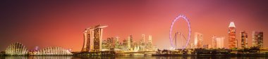 Singapur manzarası ve marina Bay görünümü