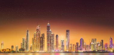 Dubai Yat Limanı güzellik Panoraması. Birleşik Arap Emirlikleri