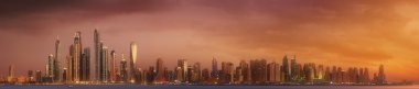 Dubai Yat Limanı güzellik Panoraması. Birleşik Arap Emirlikleri