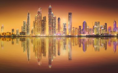 Dubai Yat Limanı güzellik Panoraması. Birleşik Arap Emirlikleri