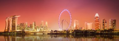 Singapur manzarası ve marina Bay görünümü