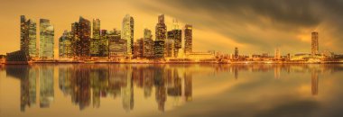 Singapur manzarası ve marina Bay görünümü