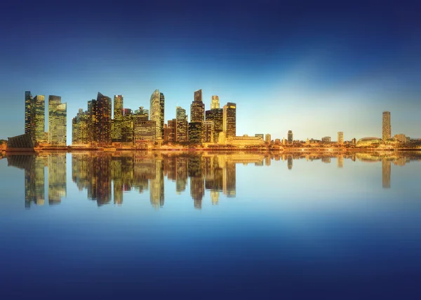 Panoráma Singapuru a pohled na marina bay — Stock fotografie