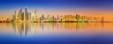 Dubai Yat Limanı güzellik Panoraması. Birleşik Arap Emirlikleri