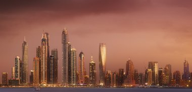 Dubai Yat Limanı güzellik Panoraması. Birleşik Arap Emirlikleri