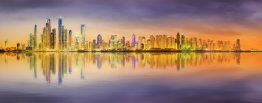 Dubai Yat Limanı güzellik Panoraması. Birleşik Arap Emirlikleri