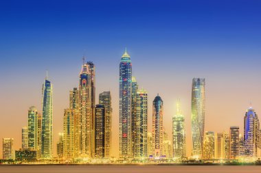 Dubai Yat Limanı güzellik Panoraması. Birleşik Arap Emirlikleri