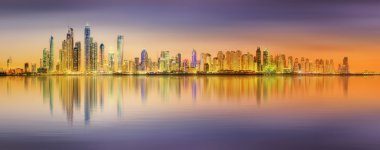 Dubai Yat Limanı güzellik Panoraması. Birleşik Arap Emirlikleri