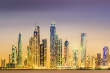 Dubai Yat Limanı güzellik Panoraması. Birleşik Arap Emirlikleri