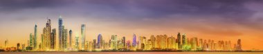 Dubai Yat Limanı güzellik Panoraması. Birleşik Arap Emirlikleri