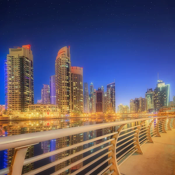 The beauty panorama of Dubai marina. UAE — Stock Photo, Image