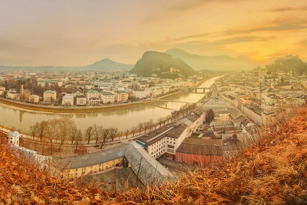 Panorámás kilátás nyílik Salzburg, Salzburg tartomány — Stock Fotó