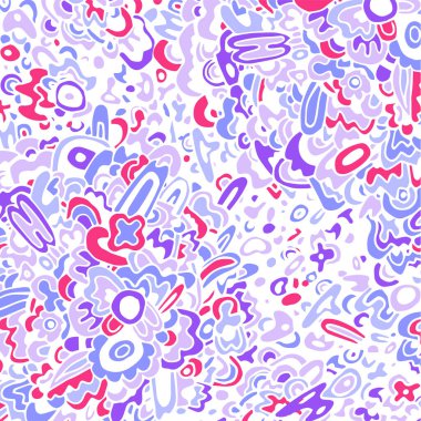 Çiçekli kusursuz kart soyut karalama çizgileri çizer