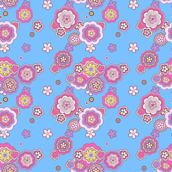 Cute pattern in small flower on blue background. Small colorful flowers. Ditsy floral background. The elegant the template for fashion prints