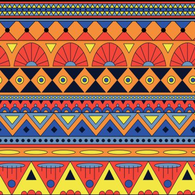 Afrika tarzında parlak renklerde kusursuz çizgili desen