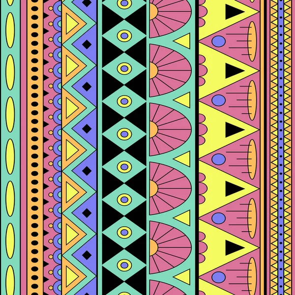 Patrón Rayas Sin Costuras Estilo Africano Colores Brillantes — Archivo Imágenes Vectoriales