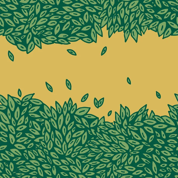 Bir Sürü Küçük Yeşil Yapraklar Düzgün Bir Şekilde Sıralanmış Doğa — Stok Vektör