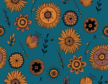 Basit el yapımı çiçek siluetlerinin basit süsü