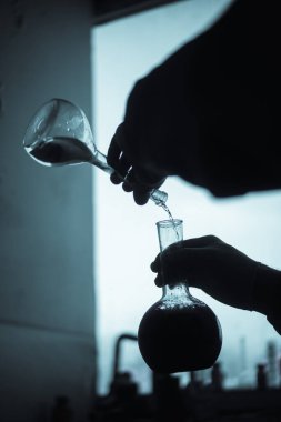 Çernobil radyoaktif tehdit unsurları. Tedavi ol. Panzehir. Yakın plan. Kimya.