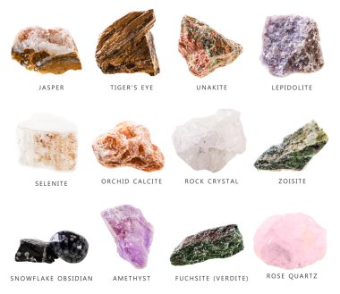 Mineral stones collection clipart