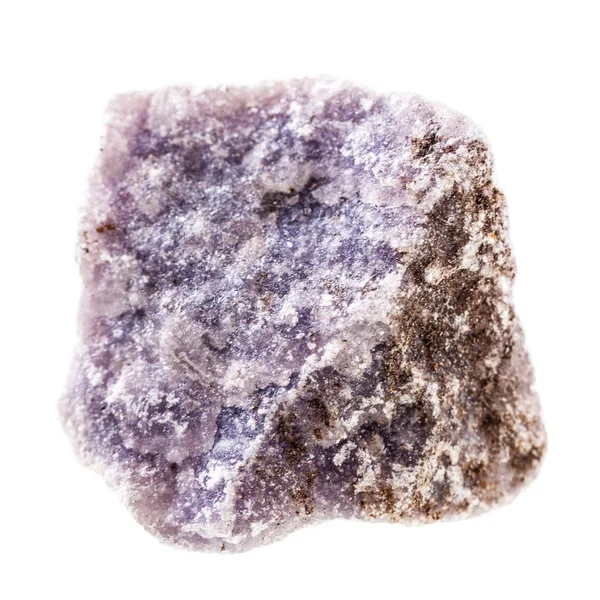 Piedra de lepidolita sobre blanco — Foto de Stock