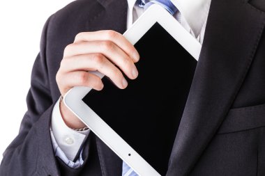 işadamı çekerek tablet cebinden