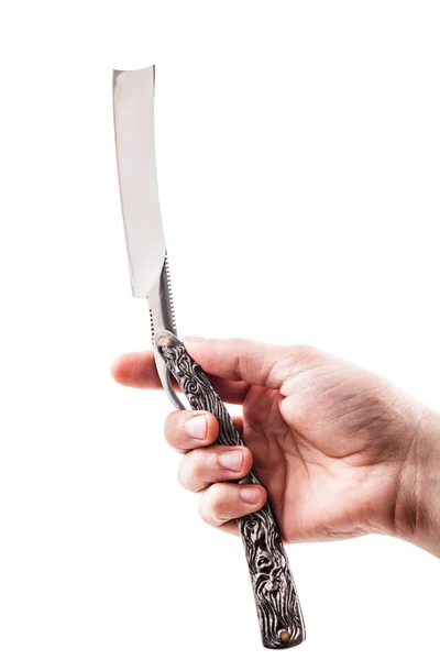 Mit einem Cutthroat Rasiermesser — Stockfoto
