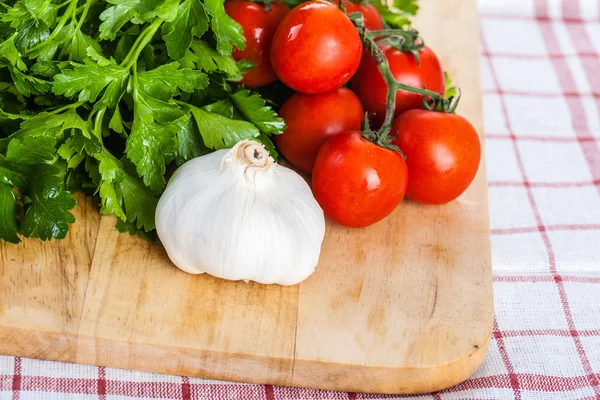 Pietruszki, czosnku i pomidorów — Zdjęcie stockowe