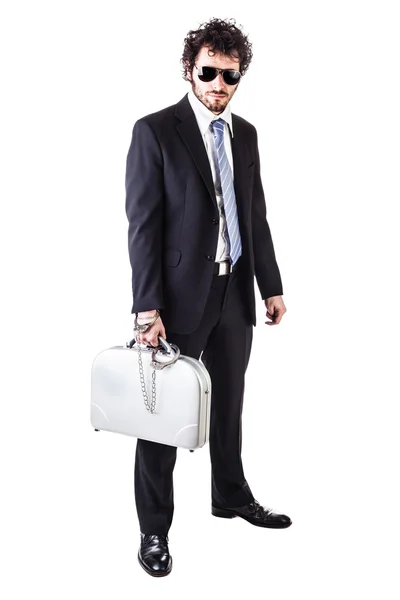 Businessman carrying valuable goods — Stock Photo, Image