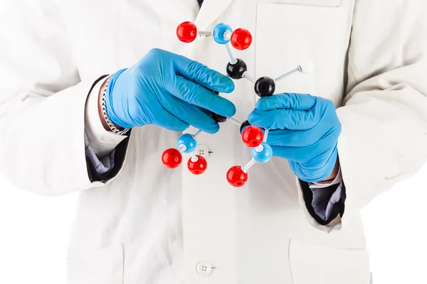 Investigador de laboratorio con molécula de tnt —  Fotos de Stock