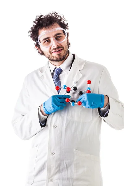 Wetenschapper de molecuulstructuur van tnt holding — Stockfoto