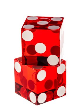 Red dice on white clipart