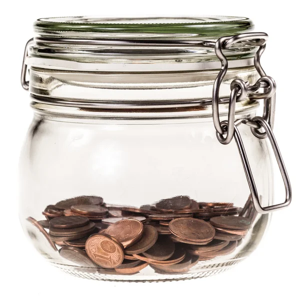 Jar with coins — Stock Photo, Image