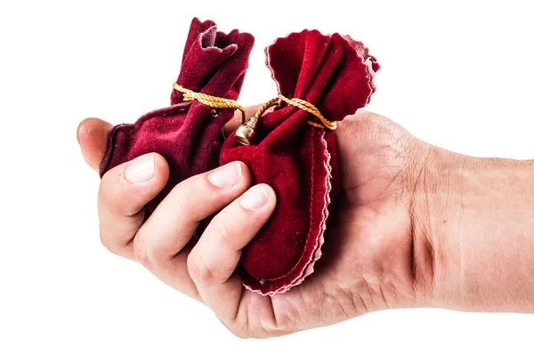 Holding money bags — Stock Photo, Image