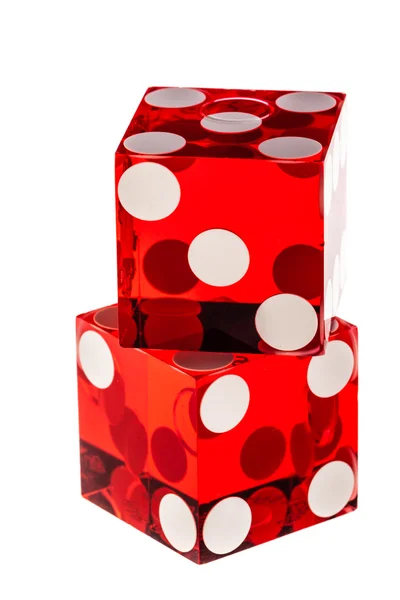 Red dice on white — Stock Photo, Image